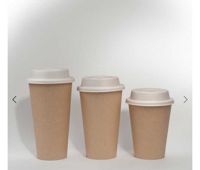 Eco-Friendly Compostable Cups - Double Walled for Hot & Cold Beverages - Available in 8oz, 12oz, 16oz, 20oz Sizes