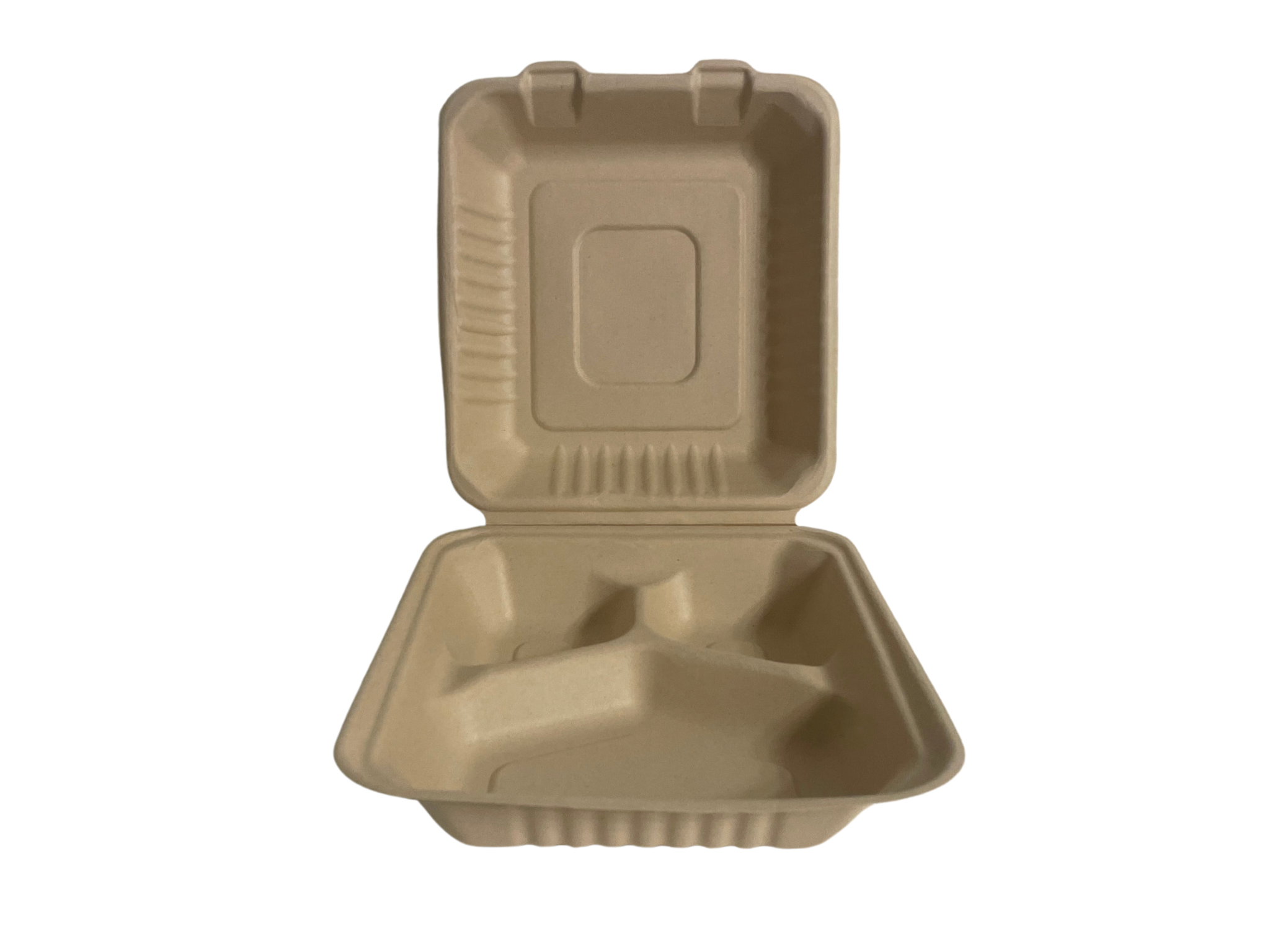 8-Inch Fiber Clamshell - Soil Compostable- Eco-Friendly Container