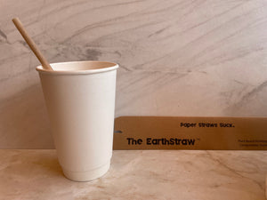 WS* Eco-Friendly Compostable Cups - Double Walled for Hot & Cold Beverages - Available in 8oz, 12oz, 16oz, 20oz Sizes